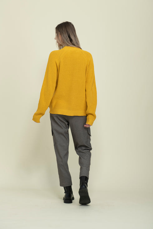 Christy-Mock Neck Open Henley